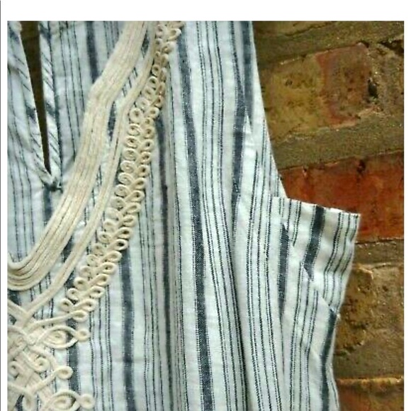 Twelfth Street Cynthia Vincent Linen Romper Stripe - Picture 5 of 9